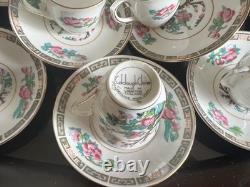 Colclough China Demitasse 10 Cup & Saucer Set Indian Tree Vintage Bone China