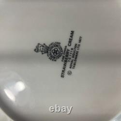Complete 35 Piece Tea Set Saucers 70's Royal Doulton Strawberry Cream Fine China