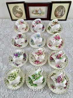 Completed Set 12 months Royal Albert Flower Of The Month, Bone China, England