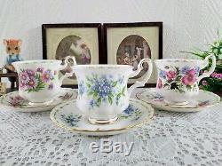Completed Set 12 months Royal Albert Flower Of The Month, Bone China, England