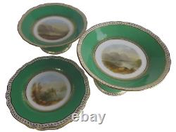 Copeland bone china British Isle scenes dessert plates 6 pce set 19th century