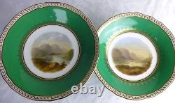 Copeland bone china British Isle scenes dessert plates 6 pce set 19th century