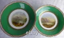 Copeland bone china British Isle scenes dessert plates 6 pce set 19th century