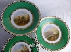 Copeland bone china British Isle scenes dessert plates 8 pce set 19th century