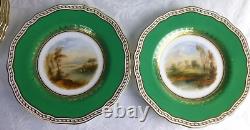 Copeland bone china British Isle scenes dessert plates 8 pce set 19th century