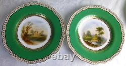 Copeland bone china British Isle scenes dessert plates 8 pce set 19th century