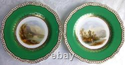 Copeland bone china British Isle scenes dessert plates 8 pce set 19th century