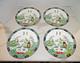Crown Staffordshire Bone China Chinese Willow Dinner Plates Set Of Four 10 1/2