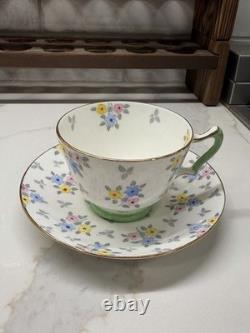 Crown Staffordshire Bone China Teacups and Saucers Set of 6 Made In England