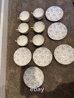 Crown Staffordshire Bone China Teacups and Saucers Set of 6 Made In England
