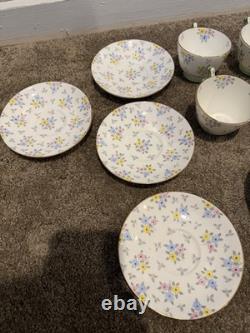 Crown Staffordshire Bone China Teacups and Saucers Set of 6 Made In England