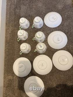 Crown Staffordshire Bone China Teacups and Saucers Set of 6 Made In England