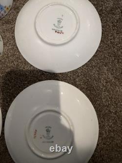 Crown Staffordshire Bone China Teacups and Saucers Set of 6 Made In England