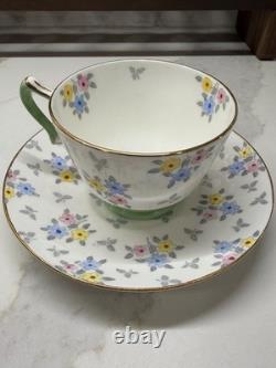 Crown Staffordshire Bone China Teacups and Saucers Set of 6 Made In England