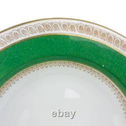 Crown Staffordshire Bowls Set 6 Green Gold A13646 Fine Bone China England 8.5