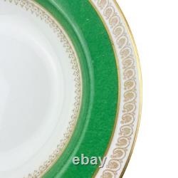Crown Staffordshire Bowls Set 6 Green Gold A13646 Fine Bone China England 8.5