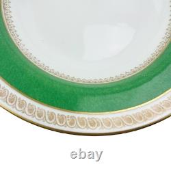 Crown Staffordshire Bowls Set 6 Green Gold A13646 Fine Bone China England 8.5