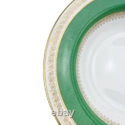 Crown Staffordshire Bowls Set 6 Green Gold A13646 Fine Bone China England 8.5