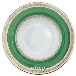 Crown Staffordshire Bowls Set 6 Green Gold A13646 Fine Bone China England 8.5