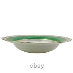 Crown Staffordshire Bowls Set 6 Green Gold A13646 Fine Bone China England 8.5