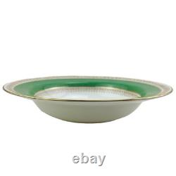 Crown Staffordshire Bowls Set 6 Green Gold A13646 Fine Bone China England 8.5