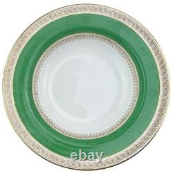 Crown Staffordshire Bowls Set 6 Green Gold A13646 Fine Bone China England 8.5