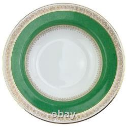 Crown Staffordshire Bowls Set 6 Green Gold A13646 Fine Bone China England 8.5