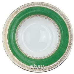 Crown Staffordshire Bowls Set 6 Green Gold A13646 Fine Bone China England 8.5