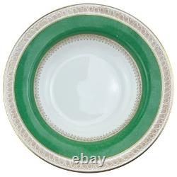 Crown Staffordshire Bowls Set 6 Green Gold A13646 Fine Bone China England 8.5