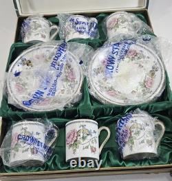 Crown Staffordshire Chelsea Manor Coffee Tea Party Set 6 Cups and 5 Saucers NOB