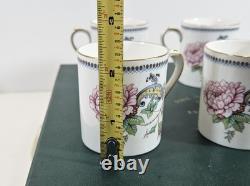 Crown Staffordshire Chelsea Manor Coffee Tea Party Set 6 Cups and 5 Saucers NOB