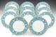 Crown Staffordshire ELLESMERE TURQUOISE 7-1/4 SALAD /DESSERT PLATES Set of 11
