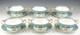Crown Staffordshire ELLESMERE TURQUOISE CREAM SOUP BOWLS CUPS AND SAUCERS Set 6