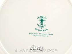 Crown Staffordshire England HUNTING SCENE FOX HORSES 10-3/4 DINNER PLATES Set 4