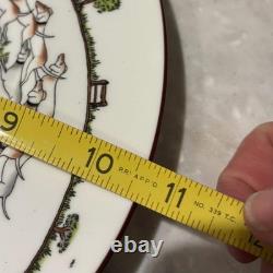 Crown Staffordshire Hunting Scene Dinner Plates 10.5 Set of 8 England