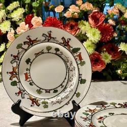 Crown Staffordshire Hunting Scene Dinner Plates 10.5 Set of 8 England Crown Staffordshire Hunting Scene Dinner Plates 10.5 Set of 8 England