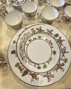 Crown Staffordshire / Hunting Scene England Setting for 6 + Extras (50 Pcs)