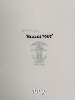 Crown Staffordshire SET of 8 BLACKSTONE Dinner Plates 10 1/4 Bone China England