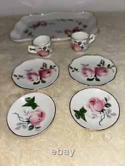 Crown Victorian Staffordshire England Fine Bone China Vintage Miniture Tea Set