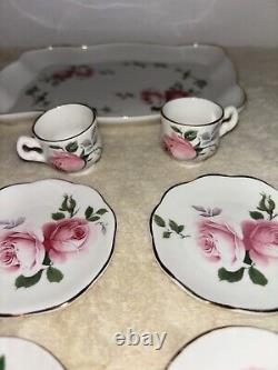 Crown Victorian Staffordshire England Fine Bone China Vintage Miniture Tea Set