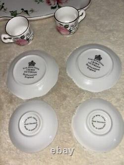 Crown Victorian Staffordshire England Fine Bone China Vintage Miniture Tea Set