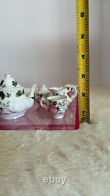 Crown Victorian Staffordshire England Fine Bone China Vintage Miniture Tea Set