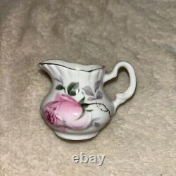 Crown Victorian Staffordshire England Fine Bone China Vintage Miniture Tea Set