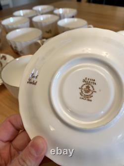 Delecta 12 piece China Set Circa 1800 Made in England Gold Rimmed Hand Painted