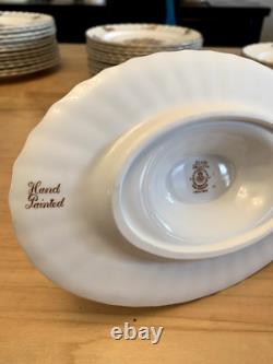 Delecta 12 piece China Set Circa 1800 Made in England Gold Rimmed Hand Painted