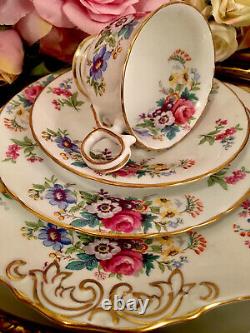 Delphine England Bone China Tea Set Spring Song Tea Cups Trios Pink Roses Floral