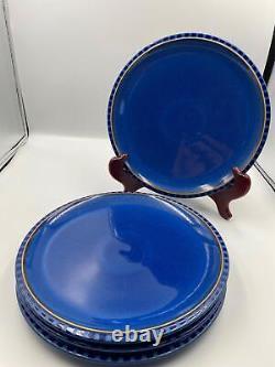 Denby REFLEX Blue China Stoneware England Dinner Plates Set of 4