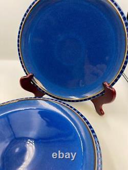 Denby REFLEX Blue China Stoneware England Dinner Plates Set of 5