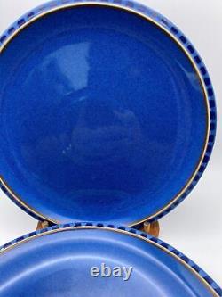 Denby REFLEX Blue China Stoneware England Salad Plates Set of 4