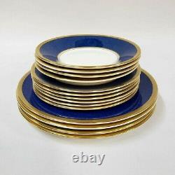 Dish Set 14 England Coalport Athlone Blue Bone China Plates Dinnerware